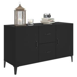 Berkfield Home Sideboard Black 100x36x60 cm Engineered Wood - Size: 100 x 36 x 60 cm - thumbnail 4