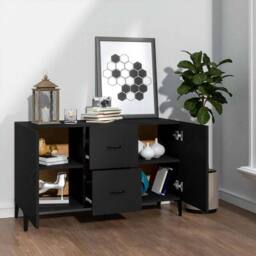 Berkfield Home Sideboard Black 100x36x60 cm Engineered Wood - Size: 100 x 36 x 60 cm - thumbnail 1
