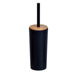 Showerdrape Sonata Black & Bamboo Toilet Brush & Holder - thumbnail 3