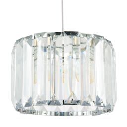 Happy Homewares Contemporary Easy Fit Pendant Shade with Clear Acrylic Rectangular Rods in Silver - Size: 10 inches - thumbnail 2