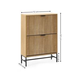 Cheshire Premium Suri 2 Door Shoe Storage Cabinet in Natural Oak Effect in Light Oak - thumbnail 8