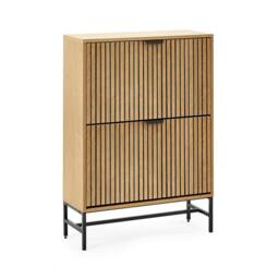 Cheshire Premium Suri 2 Door Shoe Storage Cabinet in Natural Oak Effect in Light Oak