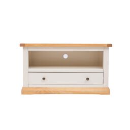 Cabinet Bits Trevi Off-White 1 Drawer TV Cabinet Brass Knob - thumbnail 1
