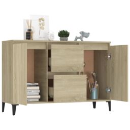 Berkfield Home Sideboard Sonoma Oak 104x35x70 cm Engineered Wood in Brown - Size: 104 x 35 x 70 cm - thumbnail 3