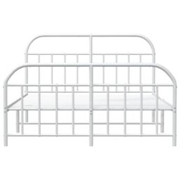Berkfield Home Metal Bed Frame with Headboard & Footboard White 135x190 cm Double - thumbnail 6