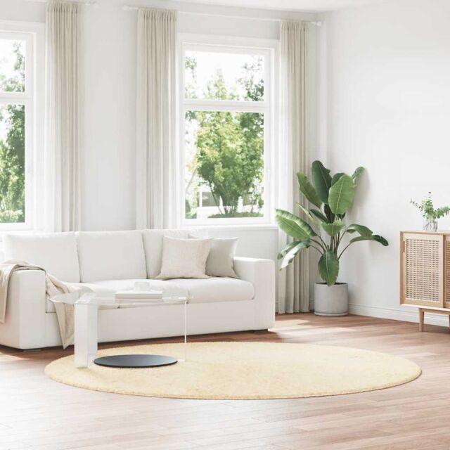 Berkfield Home Shaggy Rug High Pile NAVARRA Cream 240x240 cm Polyester - Size: Medium - image 1