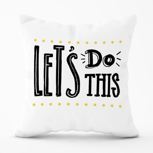 Warren Reed - Designer Let'S Do This Outdoor Cushion in Black - Size: 60 cm x 60 cm - image 1