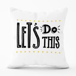 Warren Reed - Designer Let'S Do This Outdoor Cushion in Black - Size: 60 cm x 60 cm - thumbnail 1