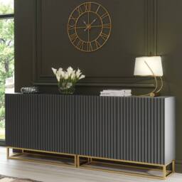 Mex Furniture LTD Sideboard Ripple Duo 200cm - Dark Grey with Fluted Doors - thumbnail 5