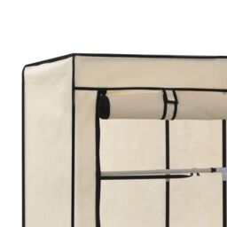 Berkfield Home Wardrobe with Compartments & Rods Cream 150x45x175 cm Fabric in Beige - Size: 150 x 45 x 175 cm - thumbnail 6