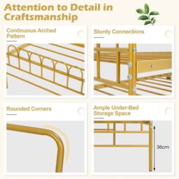 SPETLEK Modern Space-saving Pull-out Bed Single Daybed Sofa Bed in Gold - thumbnail 6