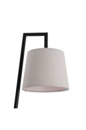 Garden Sanctuary Metal Tray Table Floor Lamp with Linen Lampshade in Black - thumbnail 8