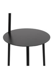 Garden Sanctuary Metal Tray Table Floor Lamp with Linen Lampshade in Black - thumbnail 7