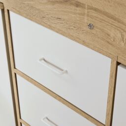 Home Source Kids Single Cabin Loft Bed Integrated Storage Hidden Desk Wooden in White - thumbnail 5