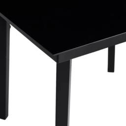 Berkfield Home Garden Dining Table Black 80x80x74 cm Steel & Glass - Size: 80 x 80 x 74 cm - thumbnail 4