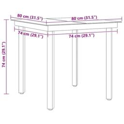 Berkfield Home Garden Dining Table Black 80x80x74 cm Steel & Glass - Size: 80 x 80 x 74 cm - thumbnail 9