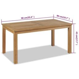 Berkfield Home Coffee Table Teak 90x50x45 cm in Brown - Size: 90 x 50 x 45 cm - thumbnail 6