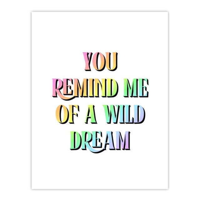 "Artery8 You Remind Me Of A Wild Dream Bright Colourful Wall Art Print - Size: W12"" x H16""" - image 1