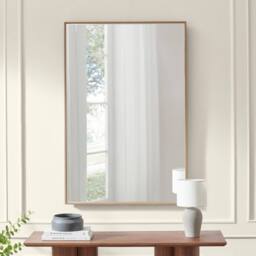 FurnitureboxUK Inga Oak Wood Long Rectangle 120x80cm Wall Mirror in Light Brown - Size: 120x80 cm - thumbnail 2