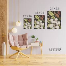 "Artery8 Laurel Tree Magnolia Altissima Flower Catesby Canvas Wall Art - Size: W18"" x H24""" - thumbnail 4