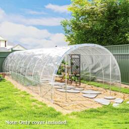 OUTSUNNY 6 X 10m UV Resistant Waterproof Plastic Polytunnel Cover, Clear - thumbnail 1