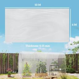 OUTSUNNY 6 X 10m UV Resistant Waterproof Plastic Polytunnel Cover, Clear - thumbnail 3