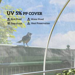 OUTSUNNY 6 X 10m UV Resistant Waterproof Plastic Polytunnel Cover, Clear - thumbnail 4