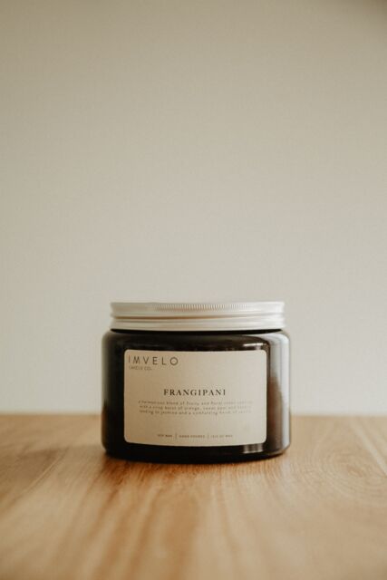 Imvelo Candle Co 3 Wick Candle - Frangipani in Amber - image 1