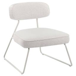 Wyld and Coco Off-White Armless Armchairs Set of 2 with Metal Legs in White - thumbnail 5