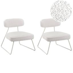 Wyld and Coco Off-White Armless Armchairs Set of 2 with Metal Legs in White - thumbnail 2