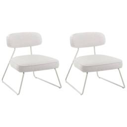 Wyld and Coco Off-White Armless Armchairs Set of 2 with Metal Legs in White - thumbnail 4