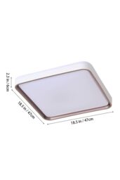 Living and Home Modern Square LED Ceiling Light with White and Rose Gold Accent Trim - thumbnail 2