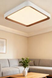 Living and Home Modern Square LED Ceiling Light with White and Rose Gold Accent Trim - thumbnail 1