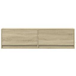 Berkfield Home TV Wall Cabinet with LED Lights Sonoma Oak 140x31x38 cm in Brown - Size: 140 x 31 x 38 cm - thumbnail 6