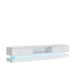 Mex Furniture LTD TV Unit Bloom 180cm - White with Gloss Doors & LED Lights - thumbnail 8