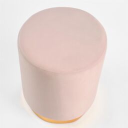 OHS Matte Velvet Footstool Pouffe Modern Vanity Home Bedroom Seat Cushion Rest Chair in Pink - thumbnail 5