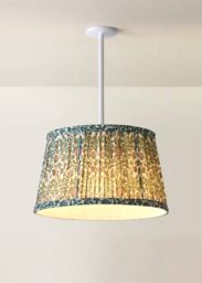ValueLights Abel Pleated Tapered Floral Easy Fit Ceiling Pendant Light Lamp Shade in Green - Size: Large - thumbnail 2