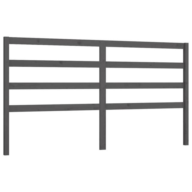 Berkfield Home Bed Headboard Grey 206x4x100 cm Solid Wood Pine - Size: 206 x 4 x 100 cm - image 1