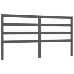 Berkfield Home Bed Headboard Grey 206x4x100 cm Solid Wood Pine - Size: 206 x 4 x 100 cm - thumbnail 1