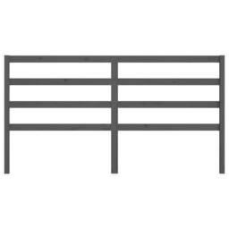 Berkfield Home Bed Headboard Grey 206x4x100 cm Solid Wood Pine - Size: 206 x 4 x 100 cm - thumbnail 4