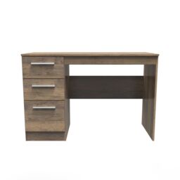 Ready Assembled 2 U Trent 3 Drawer Desk (Ready Assembled) in Dark Brown