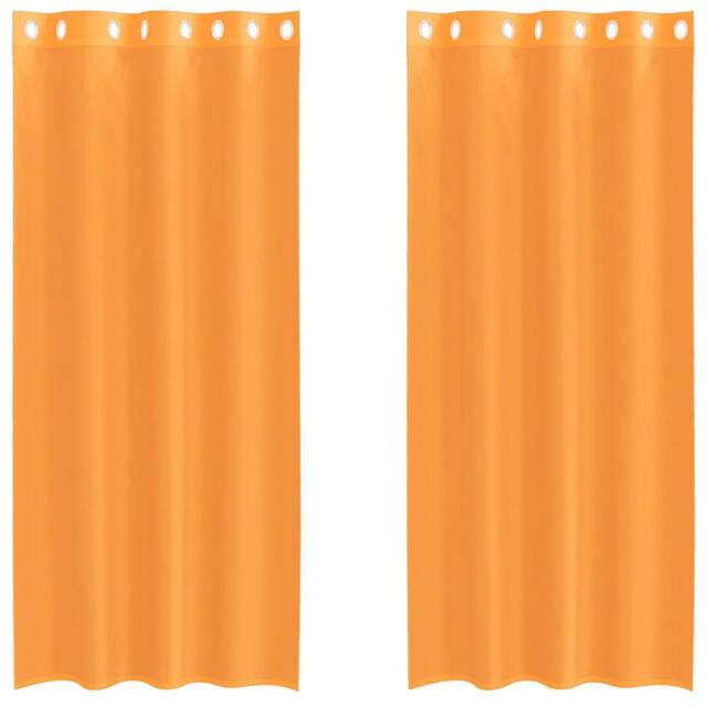 Berkfield Home Voile Curtains with Grommets 2 pcs Orange 140x245 cm - image 1