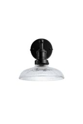Industville Brooklyn Glass Dome Wall Light, 8 Inch, Black Holder - thumbnail 2