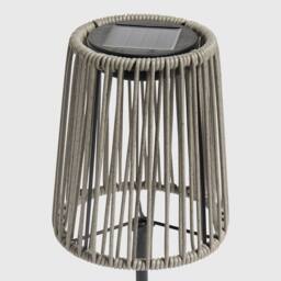 OHS Rattan Solar Table Lamp Cordless Outdoor Garden Light Auto Sensor in Grey - thumbnail 7