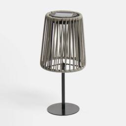 OHS Rattan Solar Table Lamp Cordless Outdoor Garden Light Auto Sensor in Grey - thumbnail 5