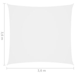 Berkfield Home Sunshade Sail Oxford Fabric Square 3.6x3.6 m White - thumbnail 6