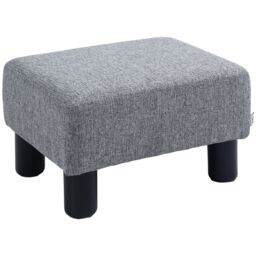 HOMCOM Footstool Ottoman Cube with Plastic Legs in Grey - Size: 40 cm x 30 cm - thumbnail 2