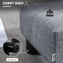 HOMCOM Footstool Ottoman Cube with Plastic Legs in Grey - Size: 40 cm x 30 cm - thumbnail 6