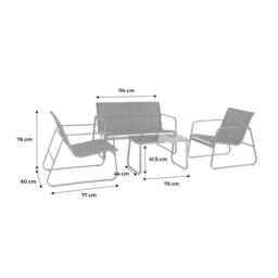 sweeek 4-seater Metal Garden Furniture Set in Black - thumbnail 5