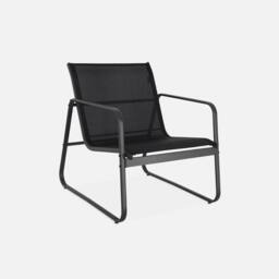 sweeek 4-seater Metal Garden Furniture Set in Black - thumbnail 3